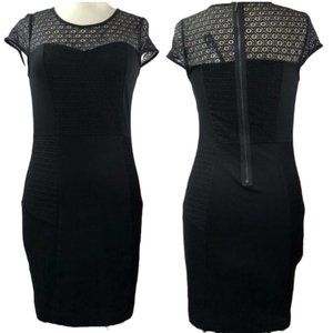 [Kensie] Black Pencil Dress with Lace Detail